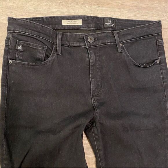 NEW AG PRIMA MID-RISE CIGARETTE JEANS MIDNIGHT BLACK 31R ADRIANO GOLDSCHMIED - Picture 11 of 16